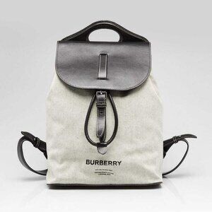 Burberry Archive Beige Canvas Wilfin Icon Stripe Backpack Bag